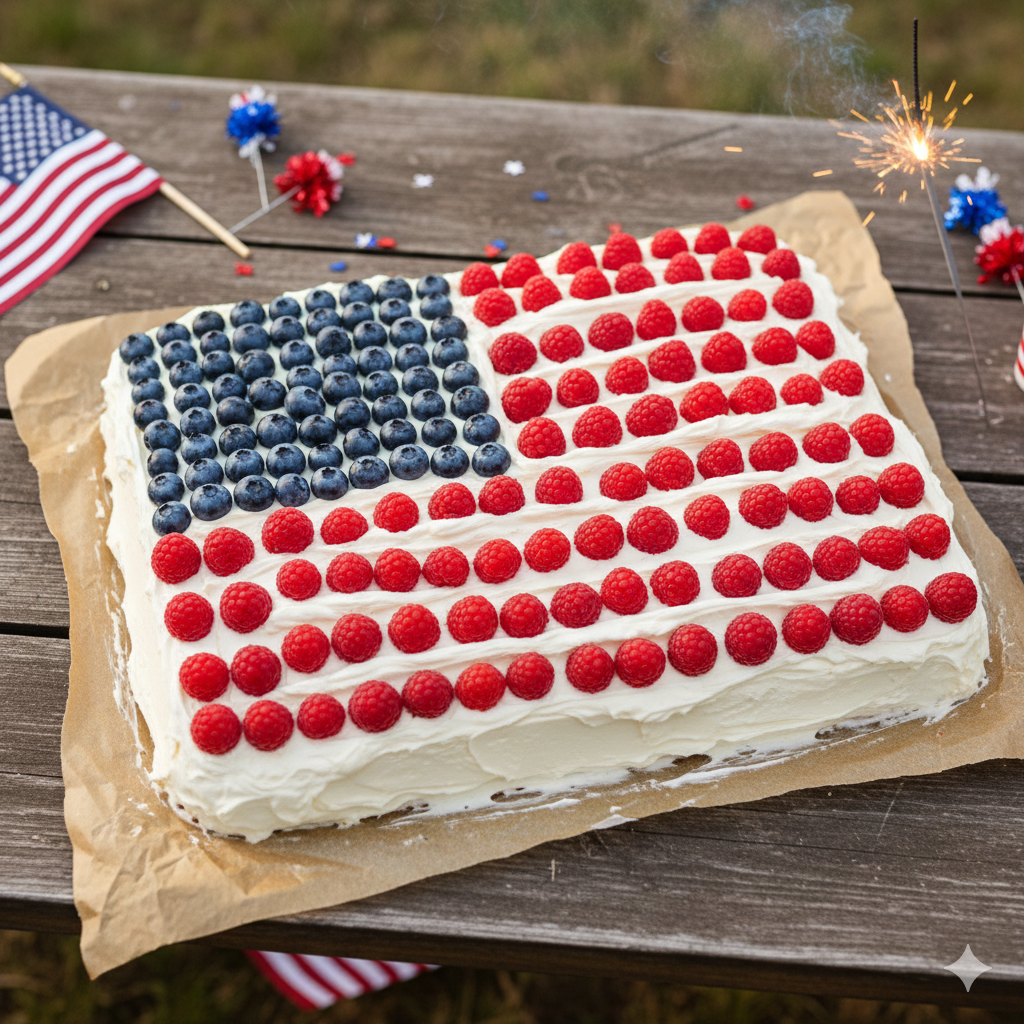 🇺🇸 Classic Veterans Day Flag Sheet Cake